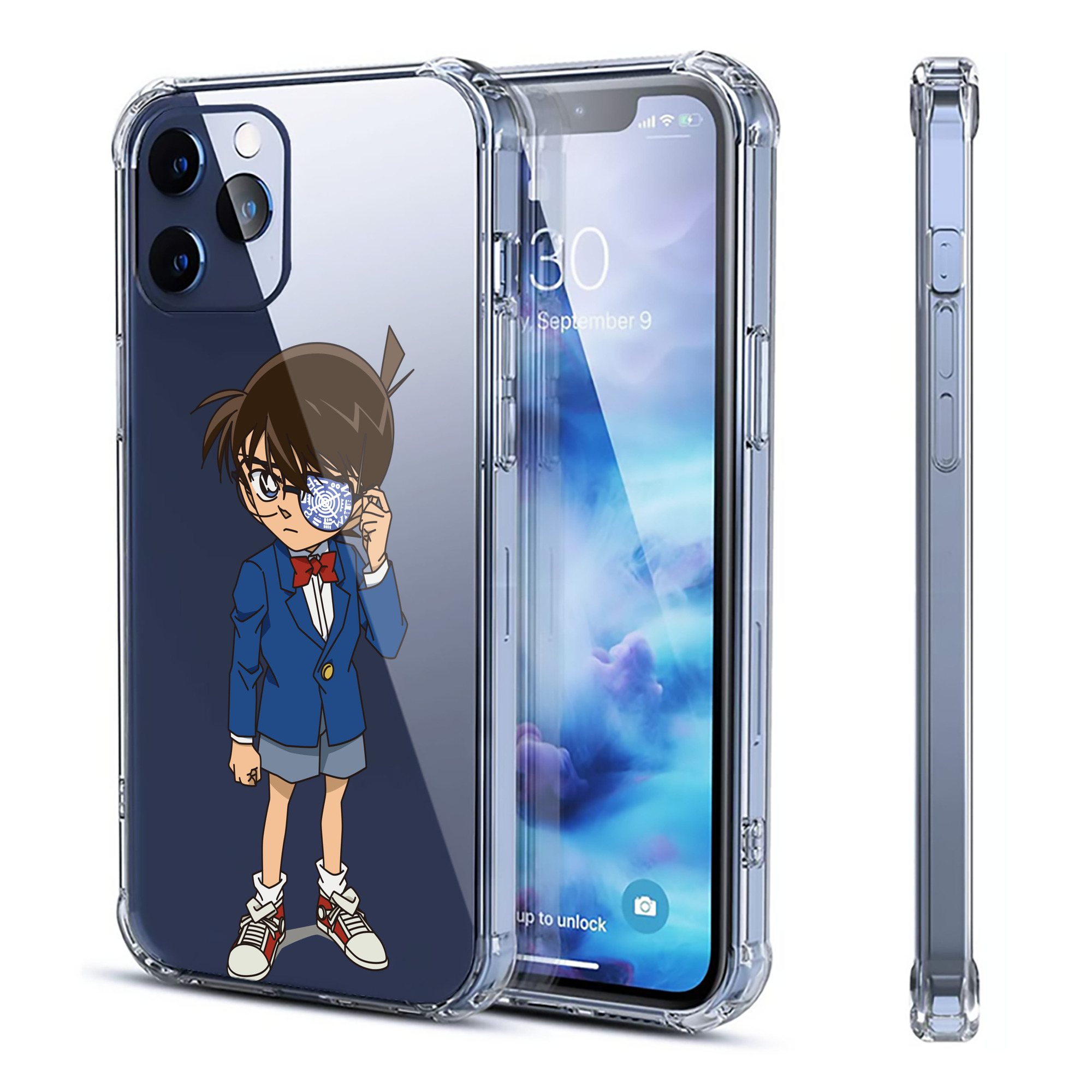 （画像用） 名探偵コナン 江戸川 コナン Detective Conan Conan Edogawa 【iPhone 12シリーズ対応】透明スマホケース（クリアソフトケース）